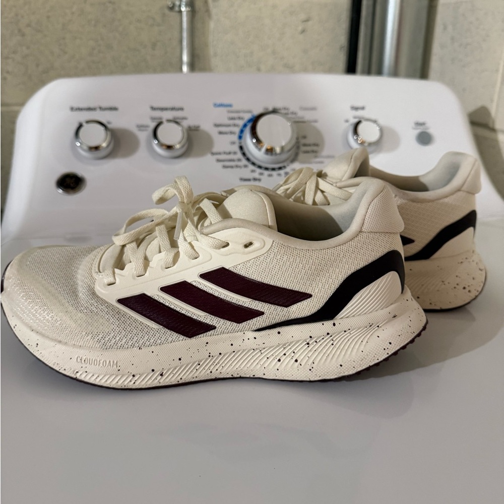 Adidas Women's Cream and Maroon Athletic Shoes